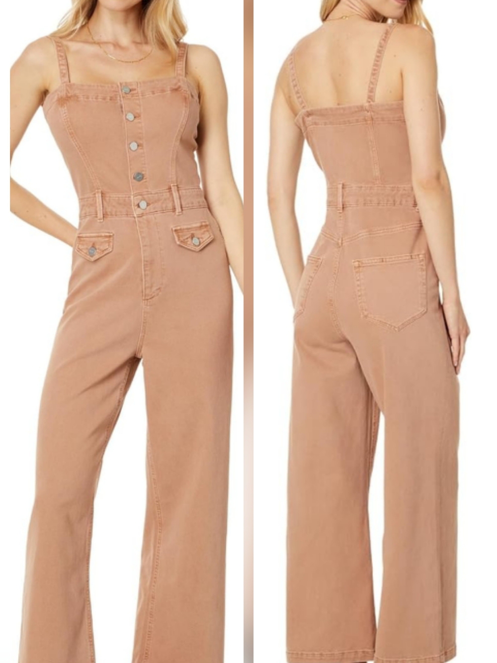 Paige Anessa Jumpsuit Size 12 Vintage Dried Rose Cropped